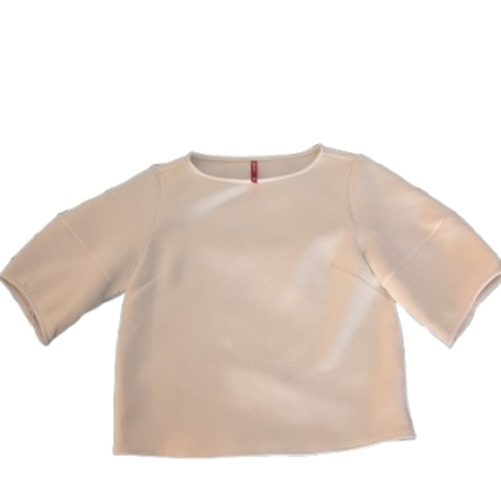 SPANX Off-White Half Sleeve Crop Top